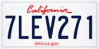 CA license plate 7LEV271