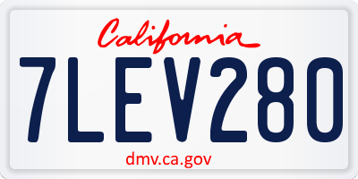 CA license plate 7LEV280