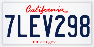 CA license plate 7LEV298