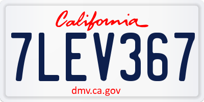 CA license plate 7LEV367