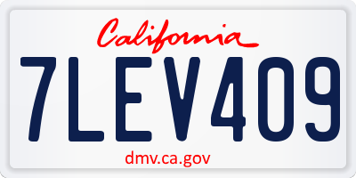 CA license plate 7LEV409