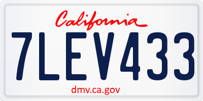 CA license plate 7LEV433