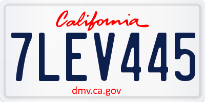 CA license plate 7LEV445