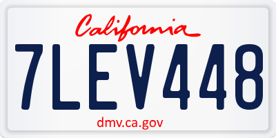CA license plate 7LEV448