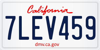 CA license plate 7LEV459