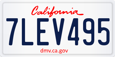 CA license plate 7LEV495