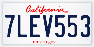 CA license plate 7LEV553