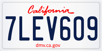 CA license plate 7LEV609