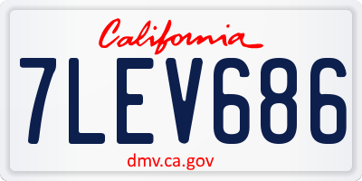 CA license plate 7LEV686