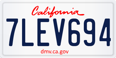 CA license plate 7LEV694