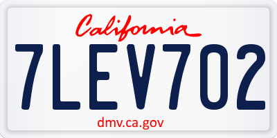 CA license plate 7LEV702