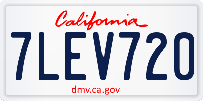 CA license plate 7LEV720