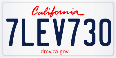CA license plate 7LEV730