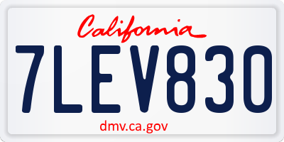 CA license plate 7LEV830