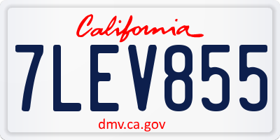 CA license plate 7LEV855
