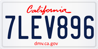 CA license plate 7LEV896