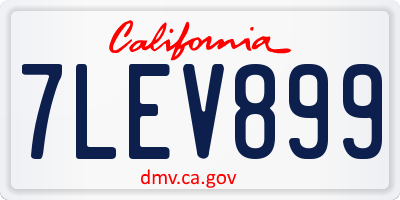 CA license plate 7LEV899
