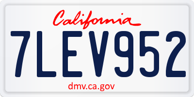 CA license plate 7LEV952