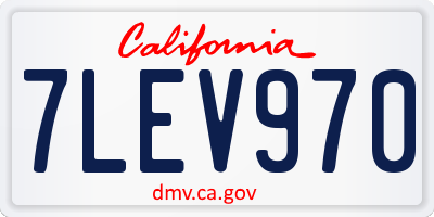 CA license plate 7LEV970