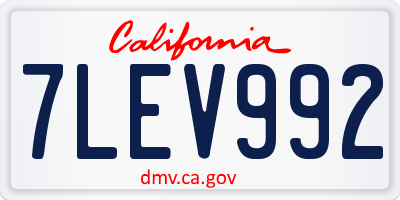 CA license plate 7LEV992