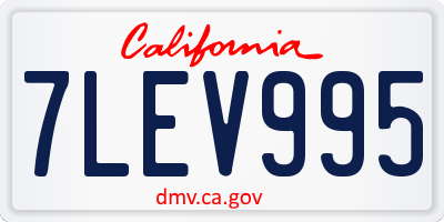 CA license plate 7LEV995
