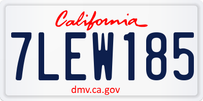 CA license plate 7LEW185