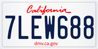 CA license plate 7LEW688