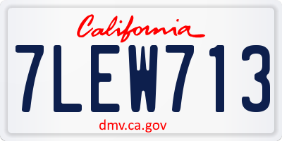 CA license plate 7LEW713