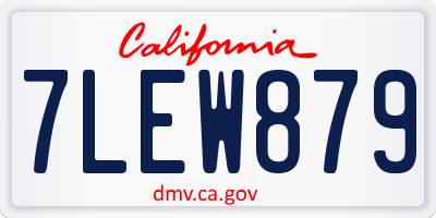 CA license plate 7LEW879
