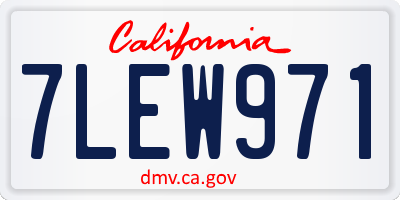 CA license plate 7LEW971
