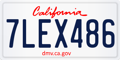 CA license plate 7LEX486