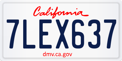 CA license plate 7LEX637