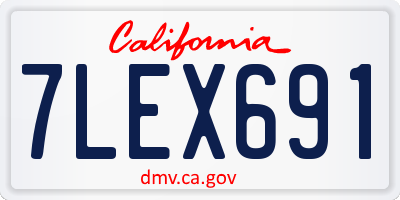 CA license plate 7LEX691