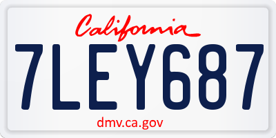 CA license plate 7LEY687