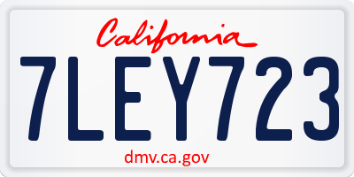 CA license plate 7LEY723