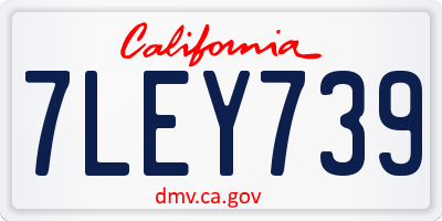CA license plate 7LEY739