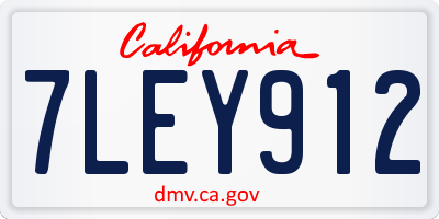 CA license plate 7LEY912