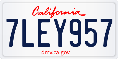 CA license plate 7LEY957