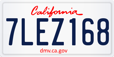 CA license plate 7LEZ168
