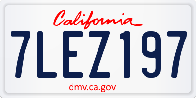 CA license plate 7LEZ197
