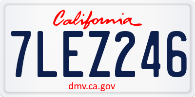 CA license plate 7LEZ246