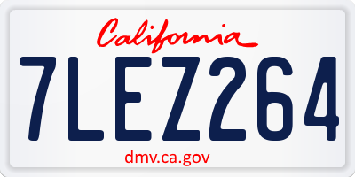 CA license plate 7LEZ264