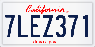 CA license plate 7LEZ371