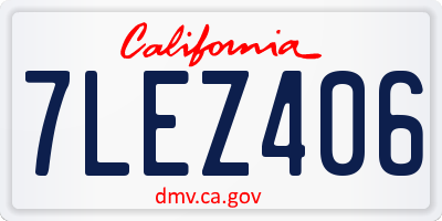 CA license plate 7LEZ406