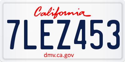CA license plate 7LEZ453