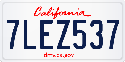 CA license plate 7LEZ537