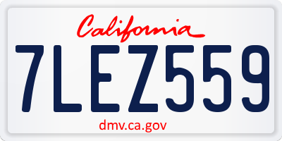 CA license plate 7LEZ559