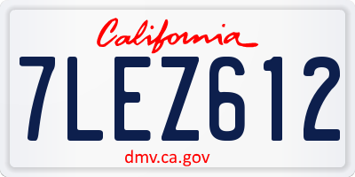CA license plate 7LEZ612