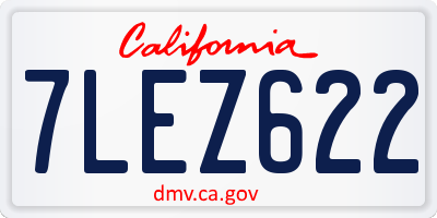 CA license plate 7LEZ622