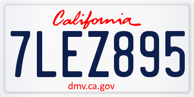 CA license plate 7LEZ895